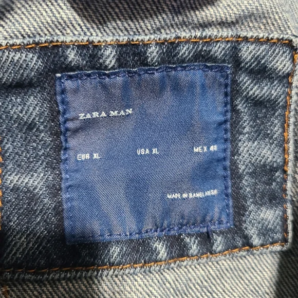 Zara Man Denim Jacket sz XL - Picture 4 of 6